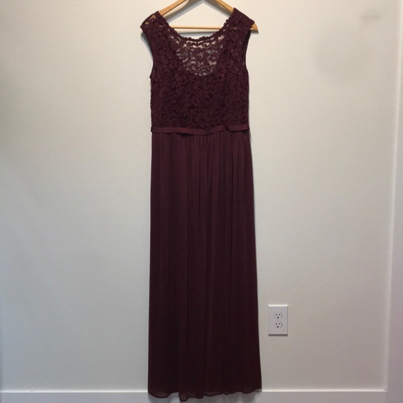 david's bridal burgundy dress